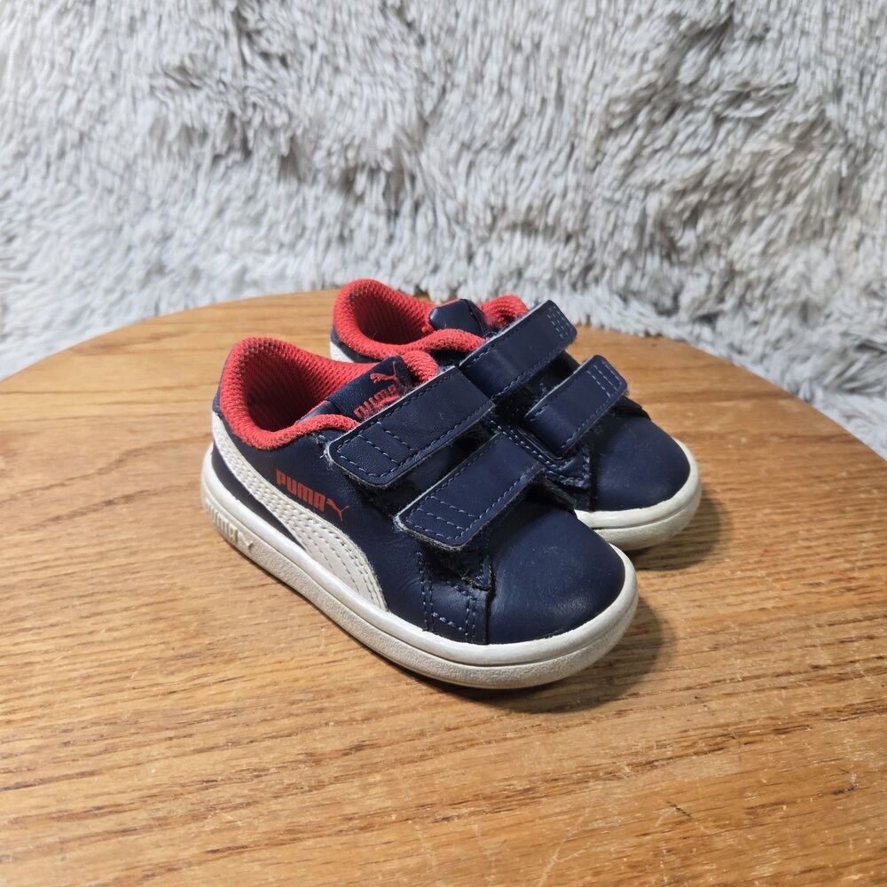 Baby Puma Leather Sneaker Kids 5C Smash Blue Outdoor Casual Wear Shoes 36517413